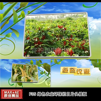 新品热卖三维ae模板农业栏目绿色环保专题片片头视频图文宣传模版