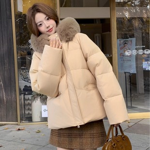 香榭颂90白鸭绒羽绒服女2025冬季新款大毛领连帽加厚保暖百搭外套