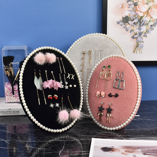 绒布耳环收纳架首饰展示架耳钉项链挂架珠宝饰品展示板耳钉架收纳