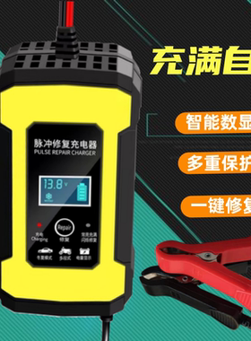 汽车电瓶充电器12V伏20AH32A45AH60AH铅酸蓄电池充电机智能修复型