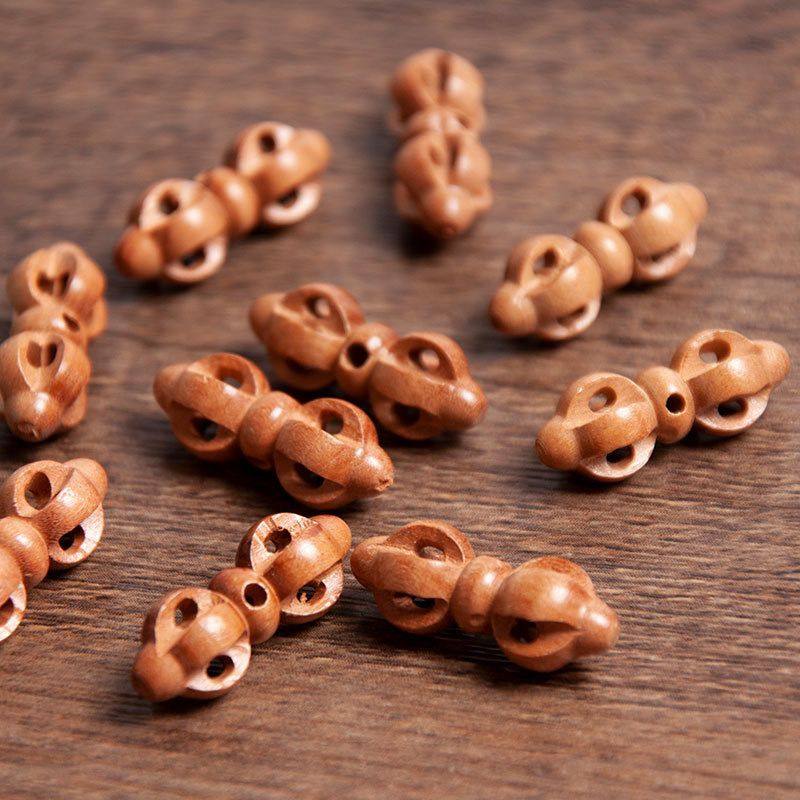 桃木雕刻小饰品金刚杵手工diy配件木质工艺品儿童抓周百日编手链