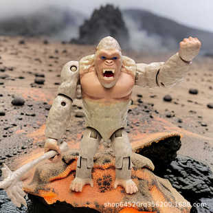 跨境热销新超可动狂暴巨兽白化大猩猩猿猴神龙架山野人怪模型玩具