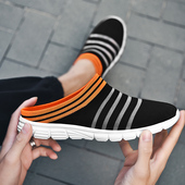 懒人鞋 半拖拖鞋 休闲百搭情侣透气网布一脚蹬大码 新款 男 男2021夏季