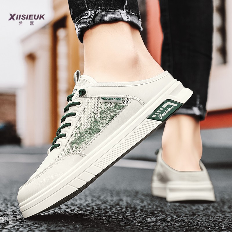 夏日男鞋懒人板鞋无后跟