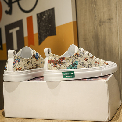 韩版花色帆布鞋男夏季潮流