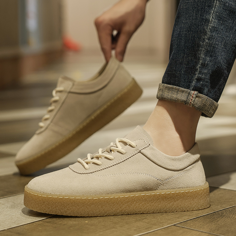 米色个性复古男士皮鞋韩版