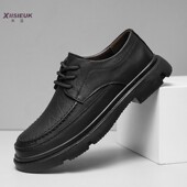 厚底增高行政通勤黑色工作鞋 2025新款 商务正装 休闲鞋 英伦男式 皮鞋
