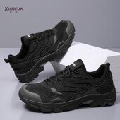 男夏季 户外爬山旅游鞋 防滑登山通勤公务男鞋 全黑色运动鞋 3738小码