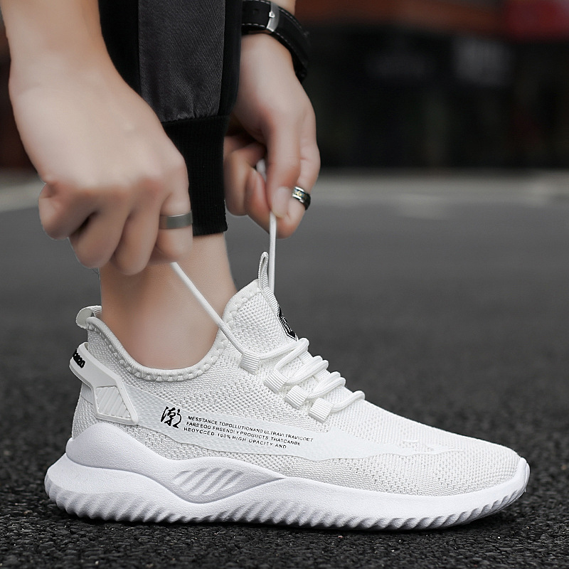 夏季10网鞋12透气大童男鞋13中学生男孩鞋子白色网面运动鞋男15岁