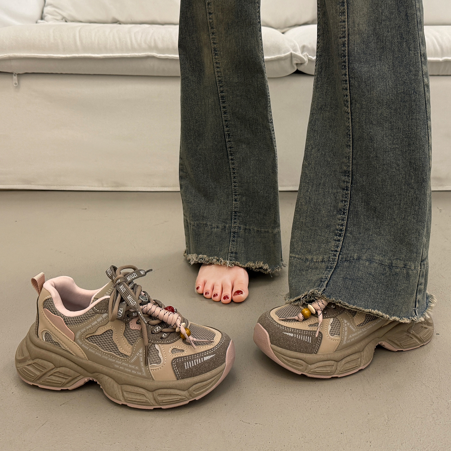 显脚小欧货老爹鞋女秋冬季运动鞋