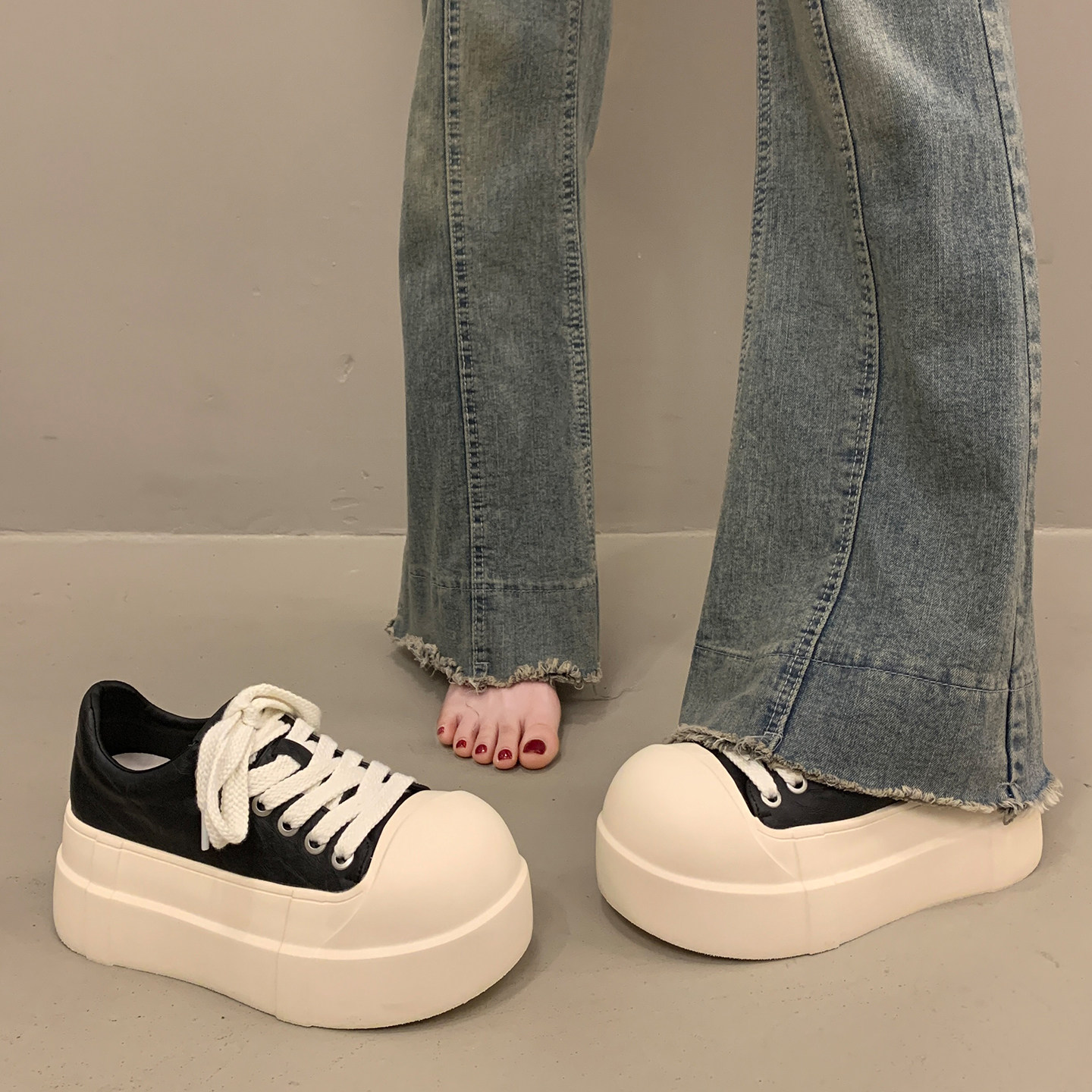 高级感百搭小白鞋厚底增高板鞋女春季2026新款大头运动休闲松糕鞋,女鞋,休闲板鞋,淘宝优惠券,粉丝福利购,淘宝优惠卷