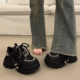 松糕厚底老爹鞋 炸街黑色运动休闲鞋 女小个子增高2026超火新款 春季