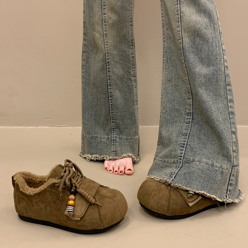 复古保暖勃肯鞋女冬百搭平底板鞋