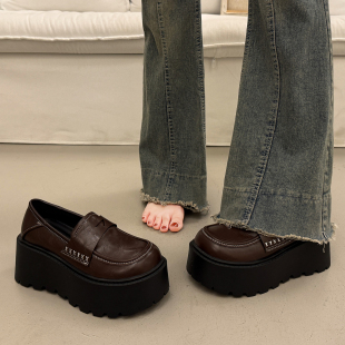 一脚蹬玛丽珍松糕鞋 百搭英伦风厚底增高小皮鞋 2025新款 单鞋 女秋季