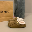 穆勒一脚蹬懒人棉拖鞋 包头厚底加绒勃肯鞋 半拖女秋冬外穿2025新款