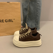 松糕运动休闲鞋 爆款 面包鞋 2026新款 百搭小众厚底增高板鞋 女春秋季