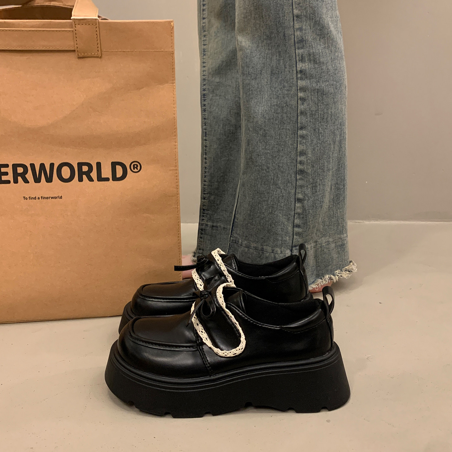 英伦百搭黑色厚底小皮鞋女绝美深口单鞋2025新款秋冬乐福玛丽珍鞋,女鞋,深口单鞋,淘宝优惠券,粉丝福利购,淘宝优惠卷