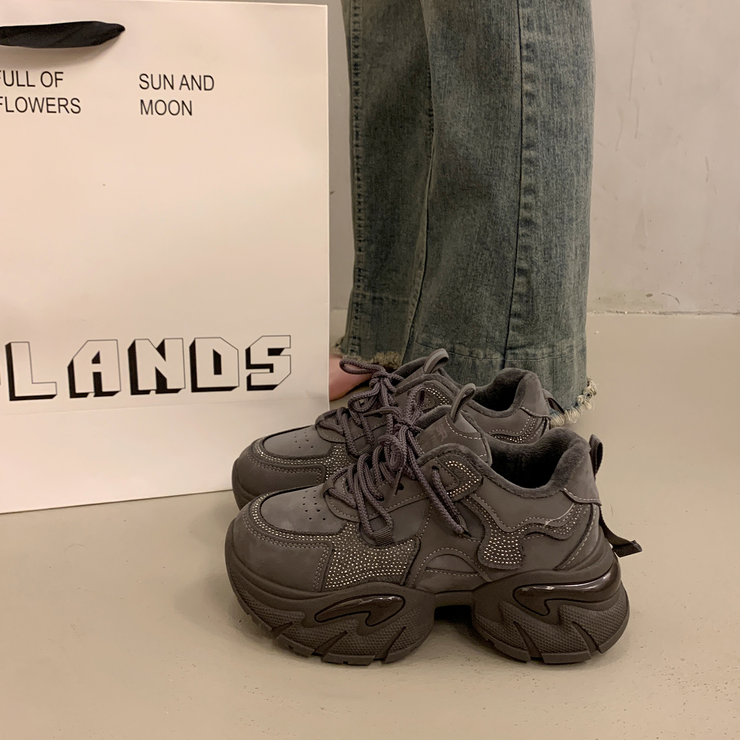 爆款老爹鞋女秋冬季显脚小运动鞋