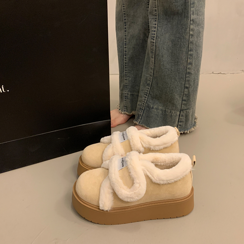 增高毛毛雪地靴女冬季防滑大棉鞋