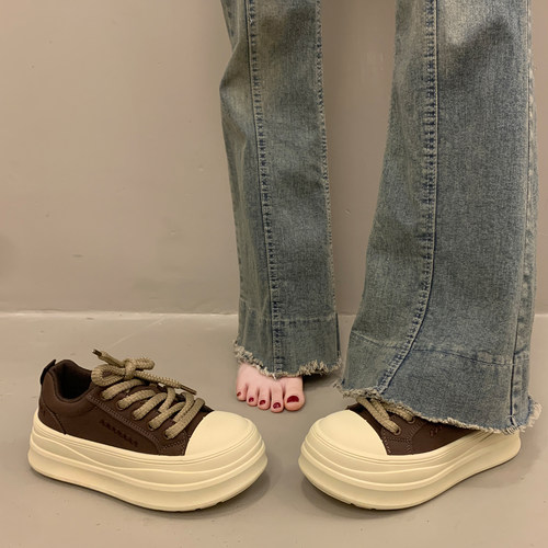 小众圆头松糕板鞋女设计感运动鞋