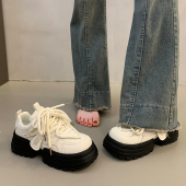 增高厚底板鞋 女2026新款 春季 高级感百搭小白鞋 松糕休闲运动老爹鞋