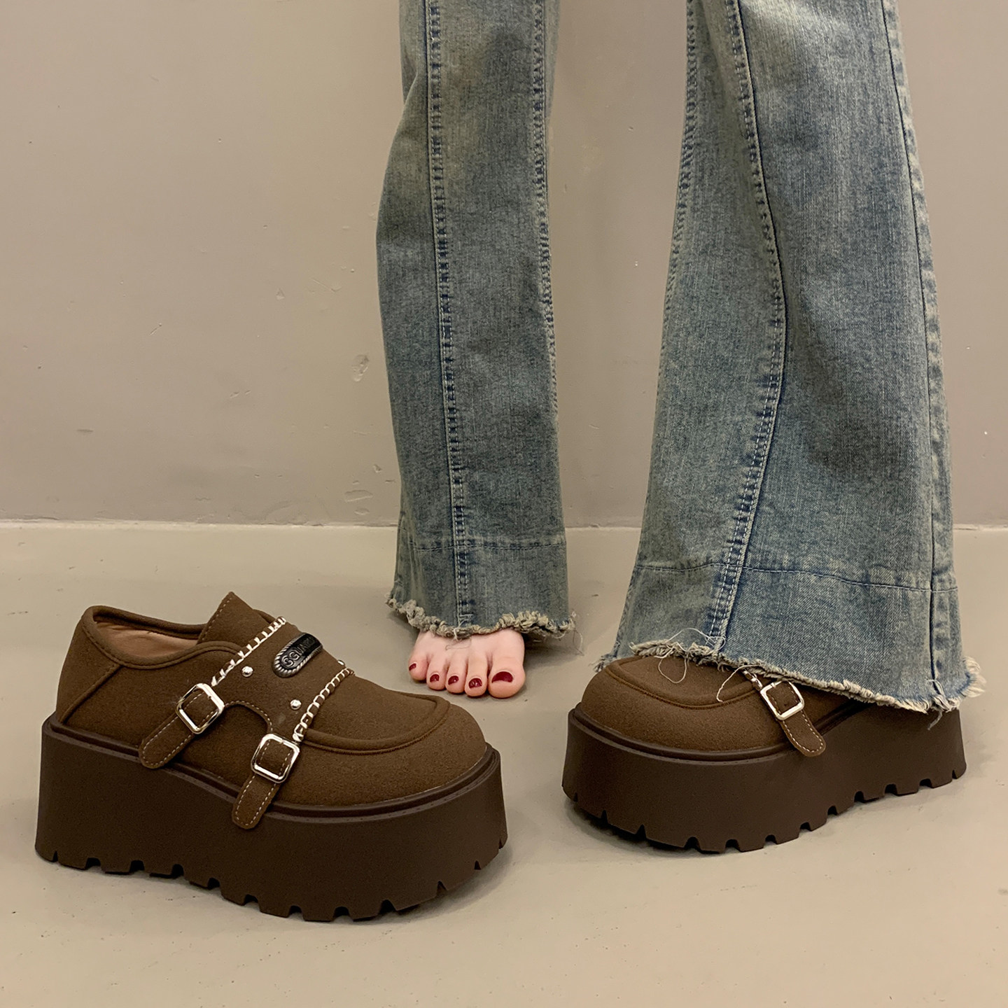 法式松糕厚底深口单鞋女春秋增高勃肯鞋2026超火新款乐福玛丽珍鞋,女鞋,深口单鞋,淘宝优惠券,粉丝福利购,淘宝优惠卷