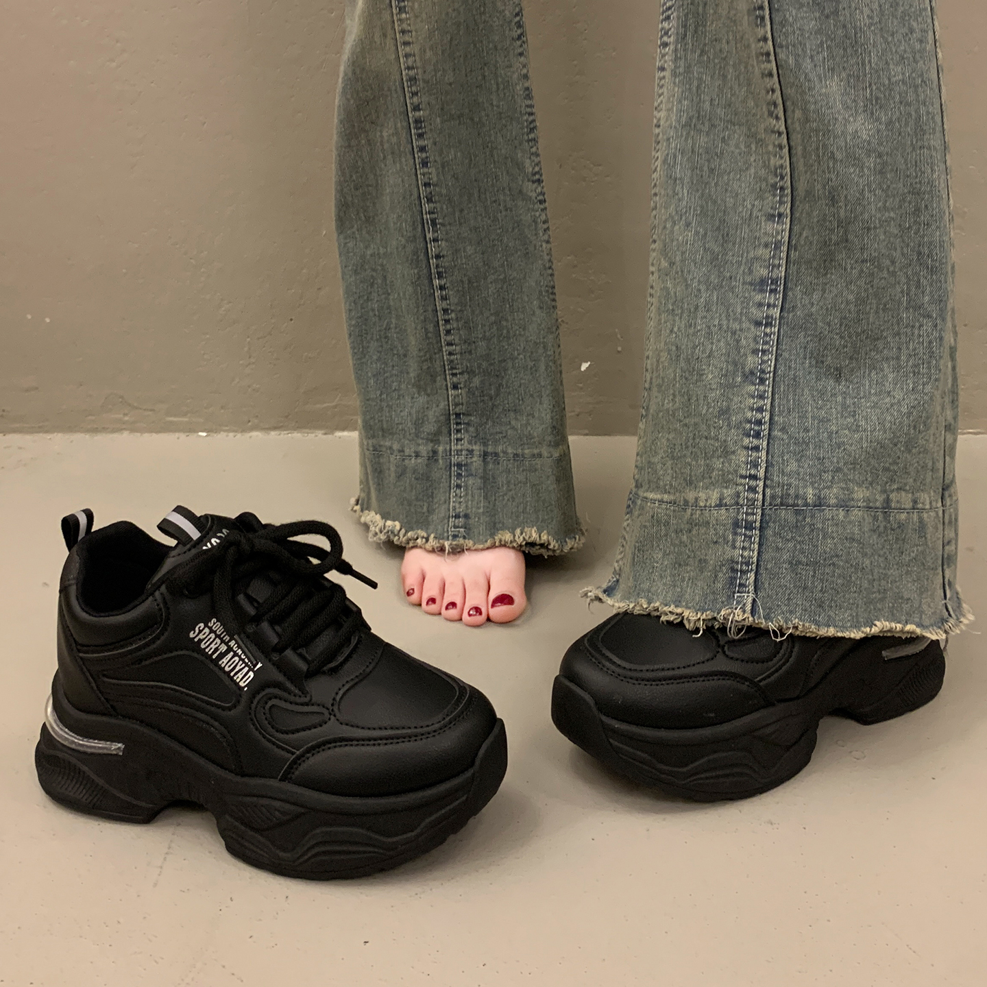 欧洲站复古老爹鞋女秋冬季运动鞋