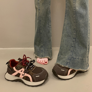 秋冬德训运动休闲阿甘鞋 欧货厚底老爹鞋 女增高显脚小2025超火新款
