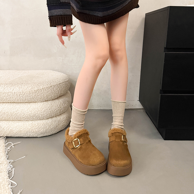 气质圆头单鞋女秋冬季百搭乐福鞋