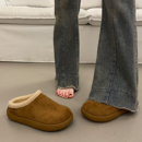 包头厚底勃肯鞋 穆勒一脚蹬懒人棉拖 半拖女秋冬外穿高级感2025新款