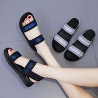 Dép 2019 mới chữ thường Hàn Quốc dép thể thao nữ hoang dã phẳng với giày mùa hè - Sandal sandal bitis nữ