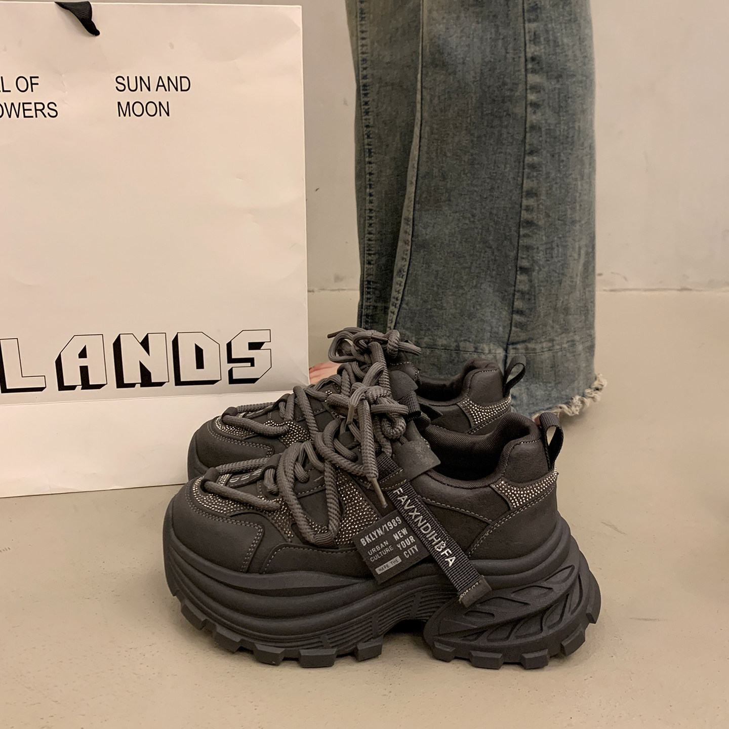 超火欧洲站厚底老爹鞋女小个子增高2026新款春秋显脚小运动休闲鞋,女鞋,老爹鞋,淘宝优惠券,粉丝福利购,淘宝优惠卷