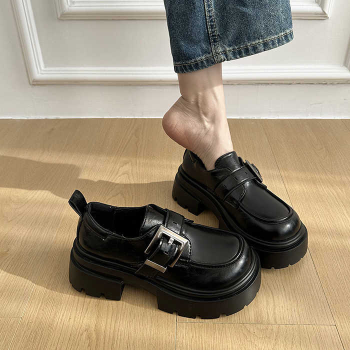 复古英伦厚底小皮鞋女黑色圆头深口单鞋2026新款春秋玛丽珍乐福鞋,女鞋,深口单鞋,淘宝优惠券,粉丝福利购,淘宝优惠卷