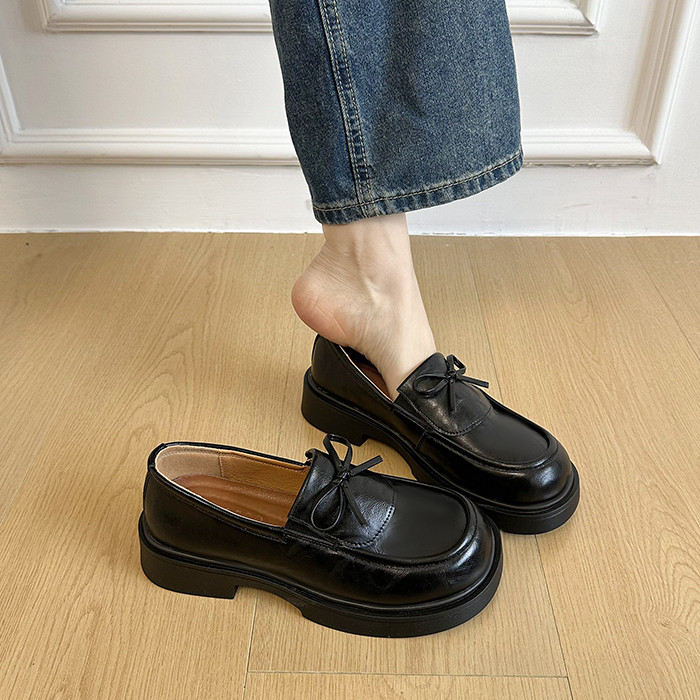 英伦风法式厚底增高深口单鞋女2026新款春秋超火复古一脚蹬小皮鞋,女鞋,深口单鞋,淘宝优惠券,粉丝福利购,淘宝优惠卷