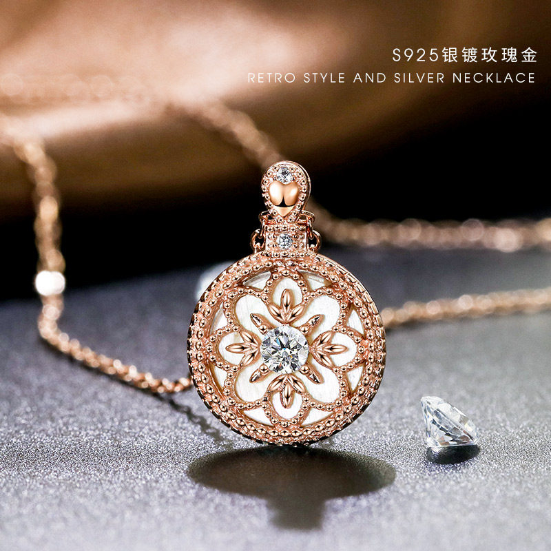 曼蒂娅S925纯银项链女款白贝壳镶嵌复古圆形日韩吊坠百搭锁骨颈链在类目 饰品/流行首饰/时尚饰品新, 项链中 - 来自Buy2taobao.com提供专业的淘宝代购服务