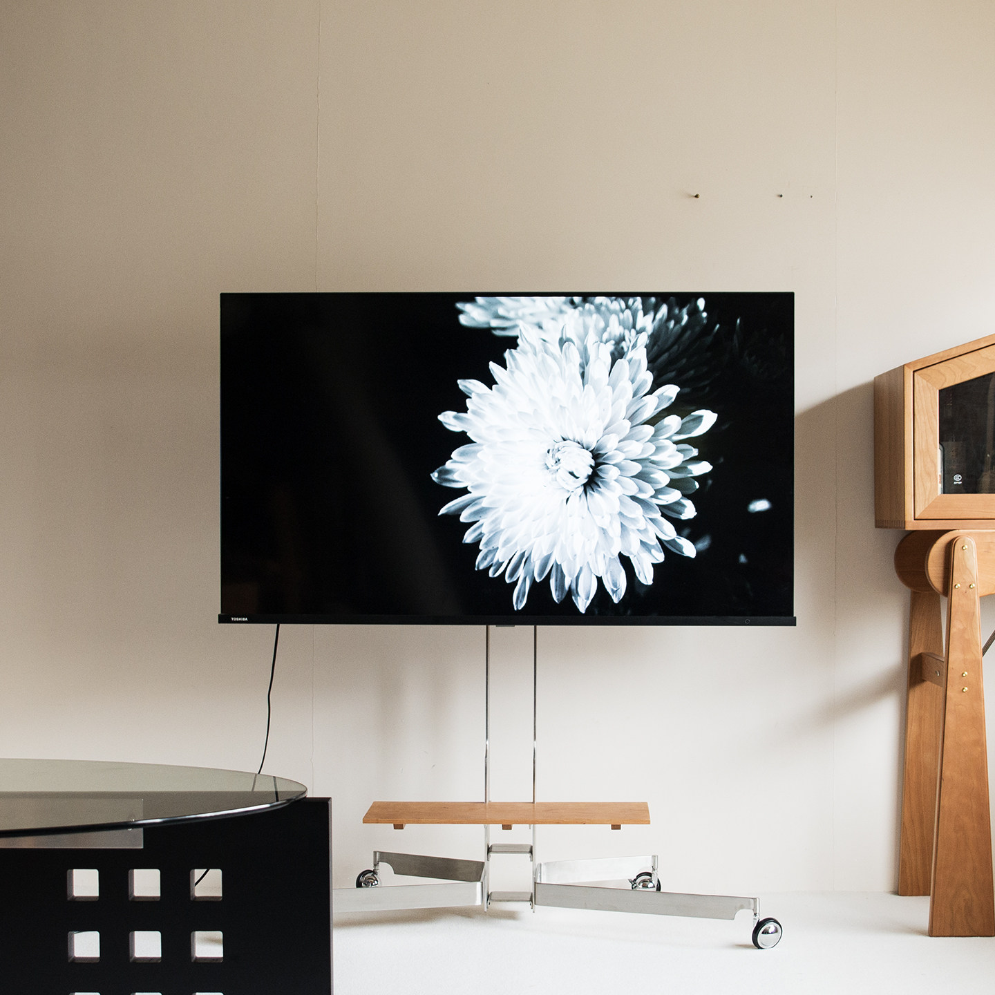 山河即木独立设计 落地电视机架推车 北欧中古颜值 不锈钢可移动,住宅家具,其他架类,淘宝优惠券,粉丝福利购,淘宝优惠卷