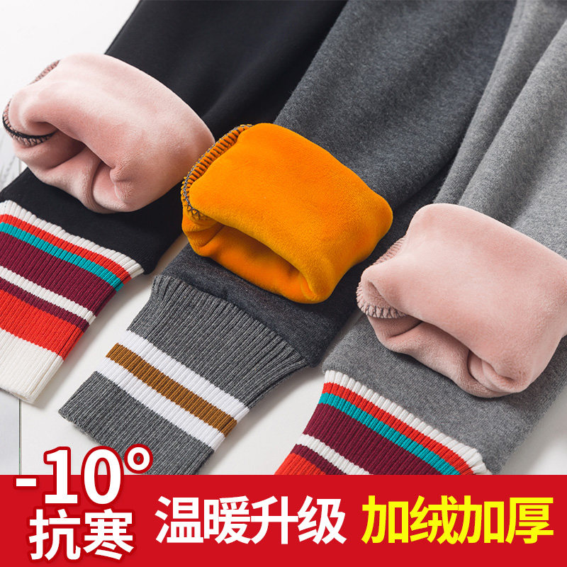 儿童加绒保暖打底裤女童秋冬装外穿洋气童装长裤冬款加厚裤子秋装