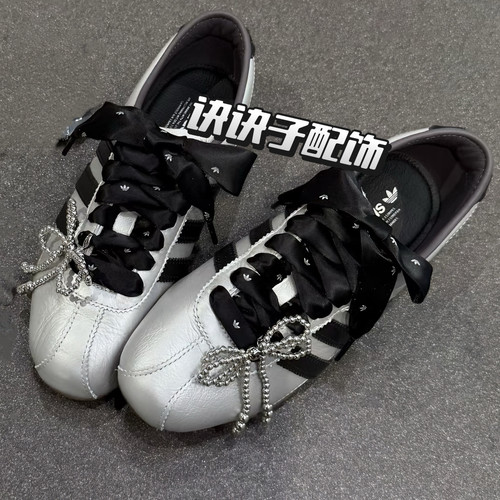 ins韩系黑色印花鞋带的DIY可拆卸