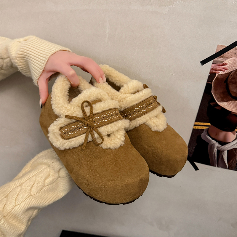 加绒勃肯鞋女2025新款冬季加厚保暖女士毛茸茸雪地靴子棉鞋