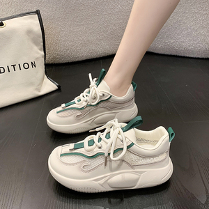 新品休闲运动鞋女2026新款网鞋透气网面老爹鞋厚底小白鞋子夏季阿