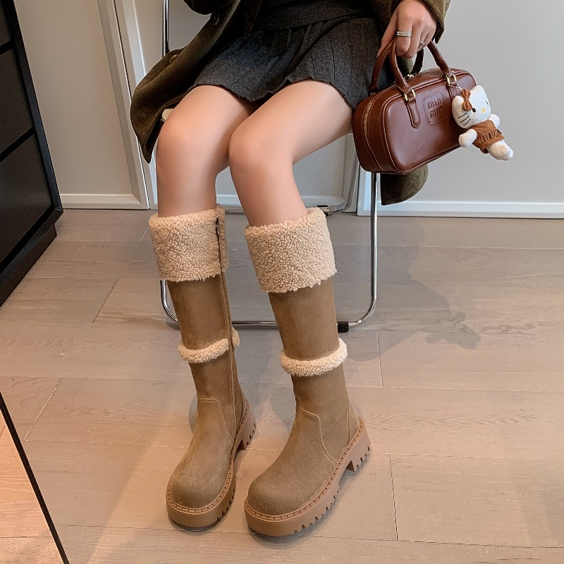 高筒靴骑士靴保暖雪地靴棉靴子