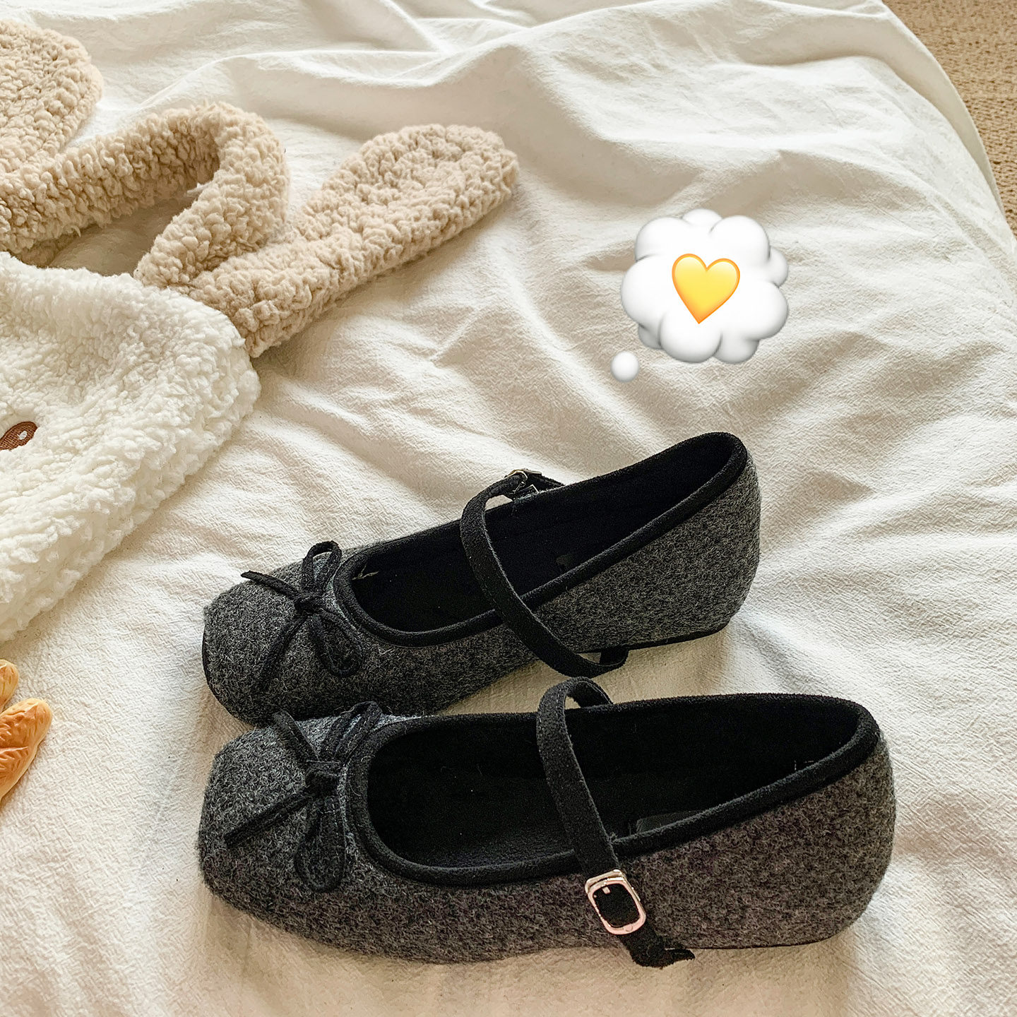 内增高灰色加绒毛毛鞋时尚格蕾系穿搭网红博主玛丽珍高跟加绒棉鞋,女鞋,玛丽珍鞋,淘宝优惠券,粉丝福利购,淘宝优惠卷