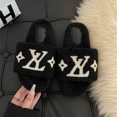 女外穿2025秋冬新款 韩版 ins潮鞋 毛毛拖鞋 毛茸茸百搭居家厚底拖鞋