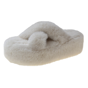 毛毛拖鞋女外穿2026春秋新款夏季厚底增高7cm小个子春秋棉拖鞋子