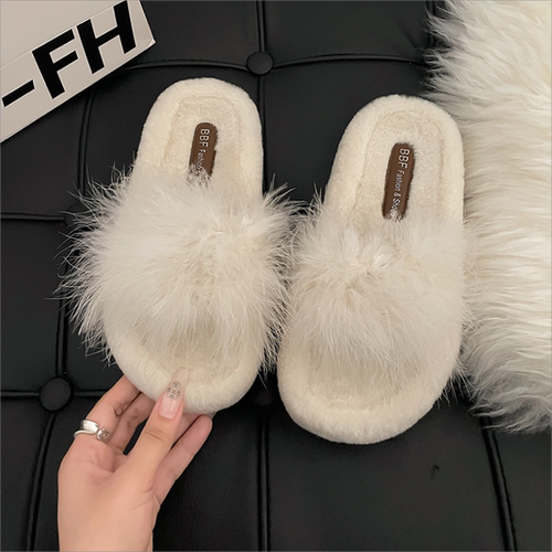 吻卡佛2025秋上新韩版毛毛拖女