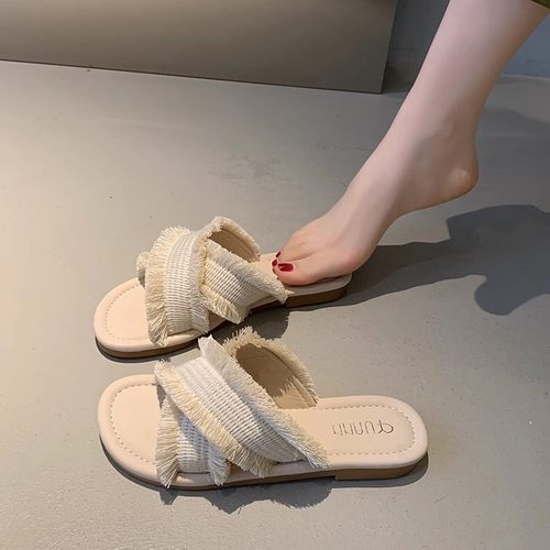 仙女风软底凉拖鞋女夏外穿2025年新款网红爆款平底海边度假沙滩鞋