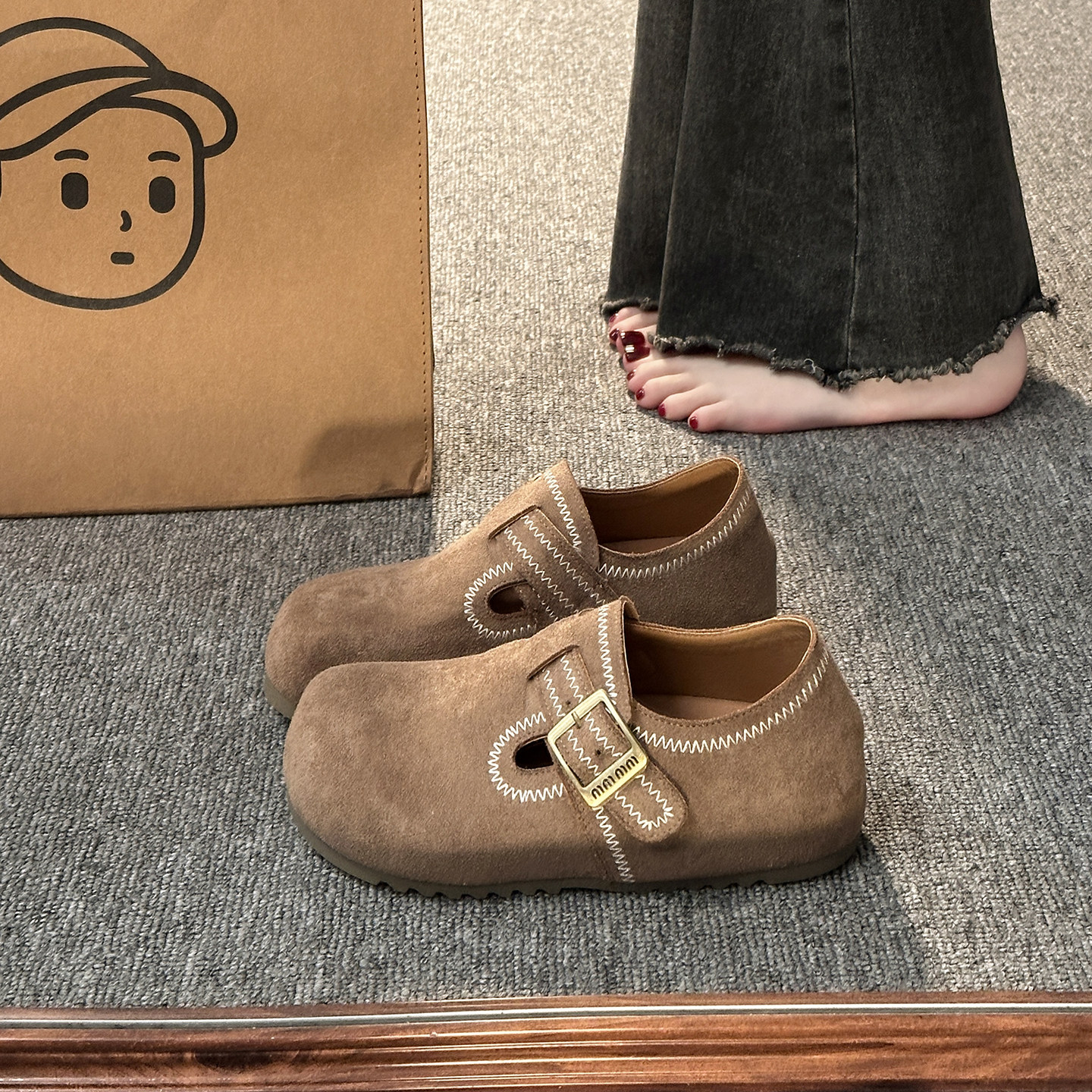 爆款复古厚底全包勃肯鞋女鞋子2026新款春季百搭配裙子单鞋豆豆鞋,女鞋,勃肯鞋/软木鞋,淘宝优惠券,粉丝福利购,淘宝优惠卷