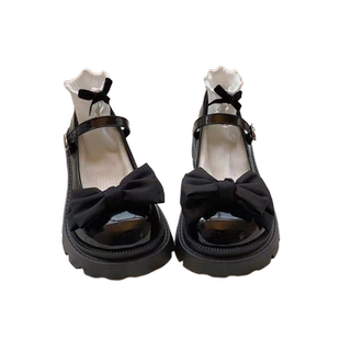 甜酷玛丽珍小皮鞋日系女jk厚底大头鞋2026春季薄款蝴蝶结软妹单鞋