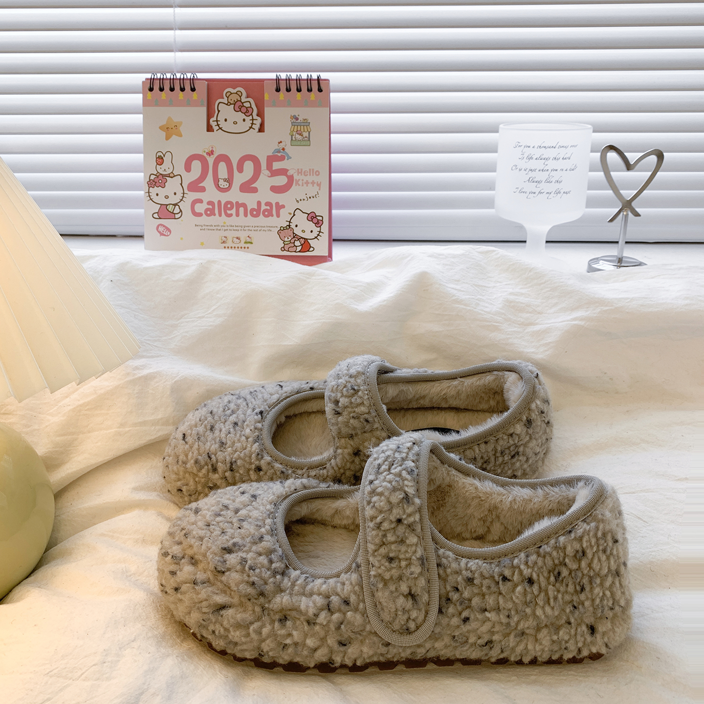 法式复古勃肯鞋女毛毛鞋秋冬季外穿新款保暖加绒玛丽珍单鞋棉鞋子