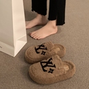 包头半拖鞋女冬季外穿厚底复古学生勃肯2025新款羊羔毛毛棉拖爆款